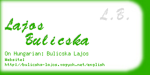 lajos bulicska business card